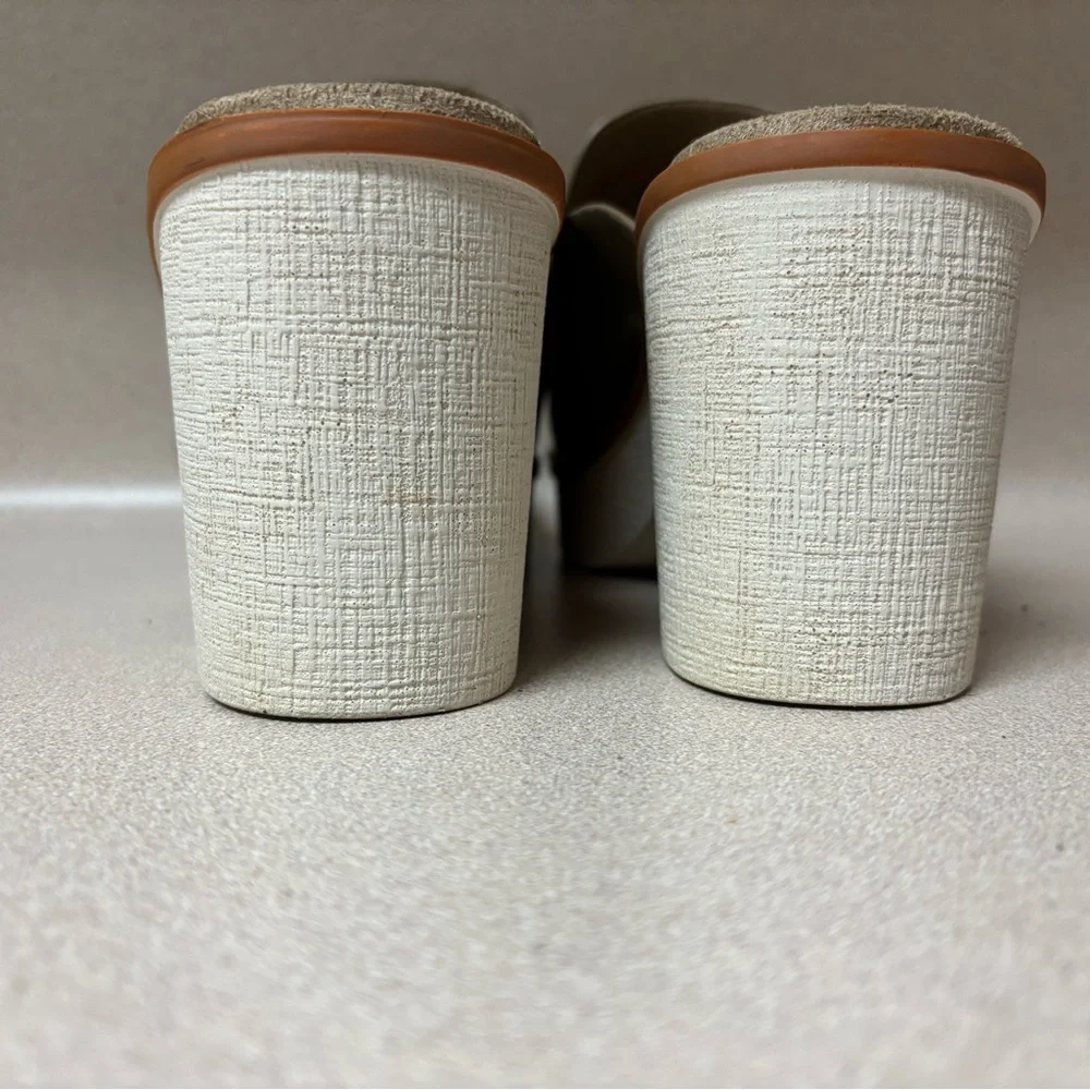 Pierre Dumas Beige Block Heel Mules - Picture 6 of 8